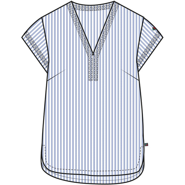 Redgreen Women Alban Linen Shirt Skjorter 161 Sky Blue Stripe