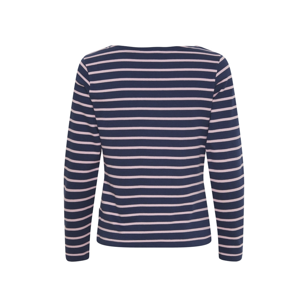 Sea Ranch Antibes Stribet Langærmet T-shirt Langærmet Tee 4226 SR Navy/ Lilac