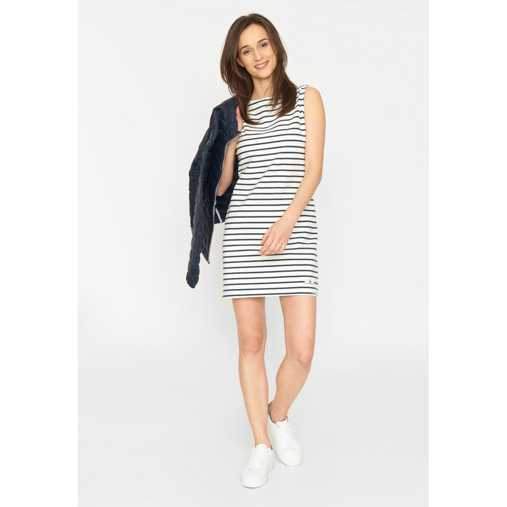 Sea Ranch Belinda Stribet Ærmeløs Kjole Dresses / Shirts Perle/SR Navy