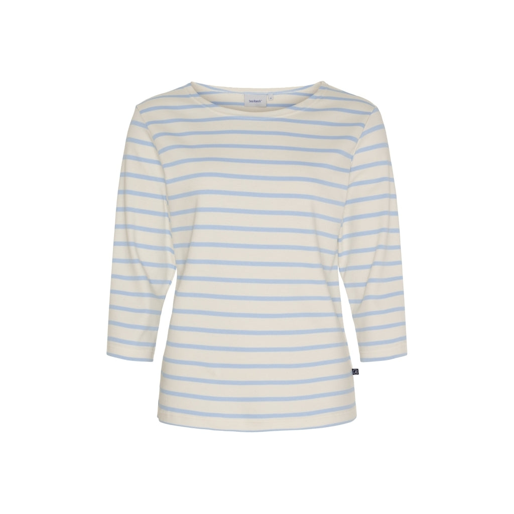 Sea Ranch Cannes 3/4 ærme T-shirt Langærmet Tee 1146 Ecru/Blue Bell