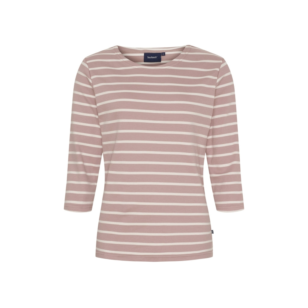Sea Ranch Cannes 3/4 ærme T-shirt Langærmet Tee 3120 Woodrose / Ecru