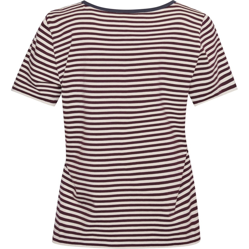 Redgreen Women Cecilie Tee Poloer 185 Plum Stripe