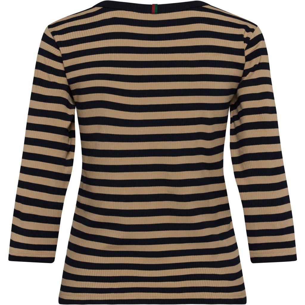 Redgreen Women Christelle Long Sleeve Tee Langærmet Tee 124 Mid Sand Stripe