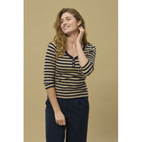 Redgreen Women Christelle Long Sleeve Tee Langærmet Tee 124 Mid Sand Stripe