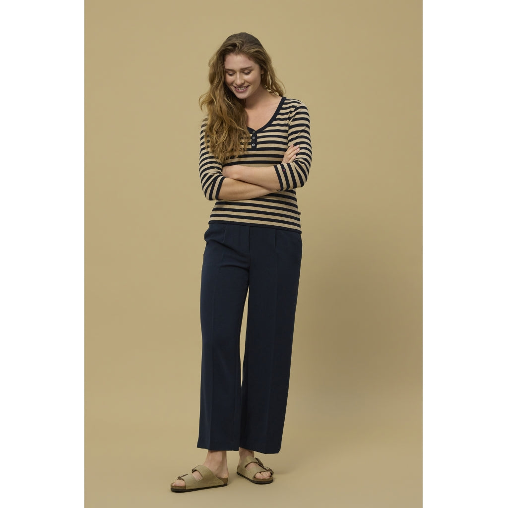 Redgreen Women Christelle Long Sleeve Tee Langærmet Tee 124 Mid Sand Stripe