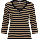 Redgreen Women Christelle Long Sleeve Tee Langærmet Tee 124 Mid Sand Stripe