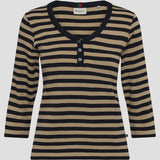 Redgreen Women Christelle Long Sleeve Tee Langærmet Tee 124 Mid Sand Stripe