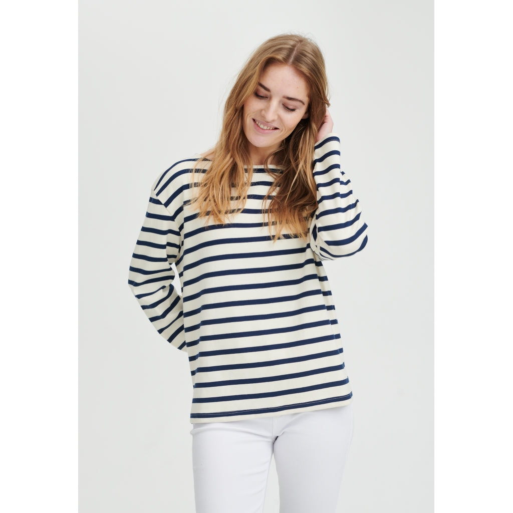 Redgreen Women Claudia T-shirt Langærmet Tee 120 Off White Stripe