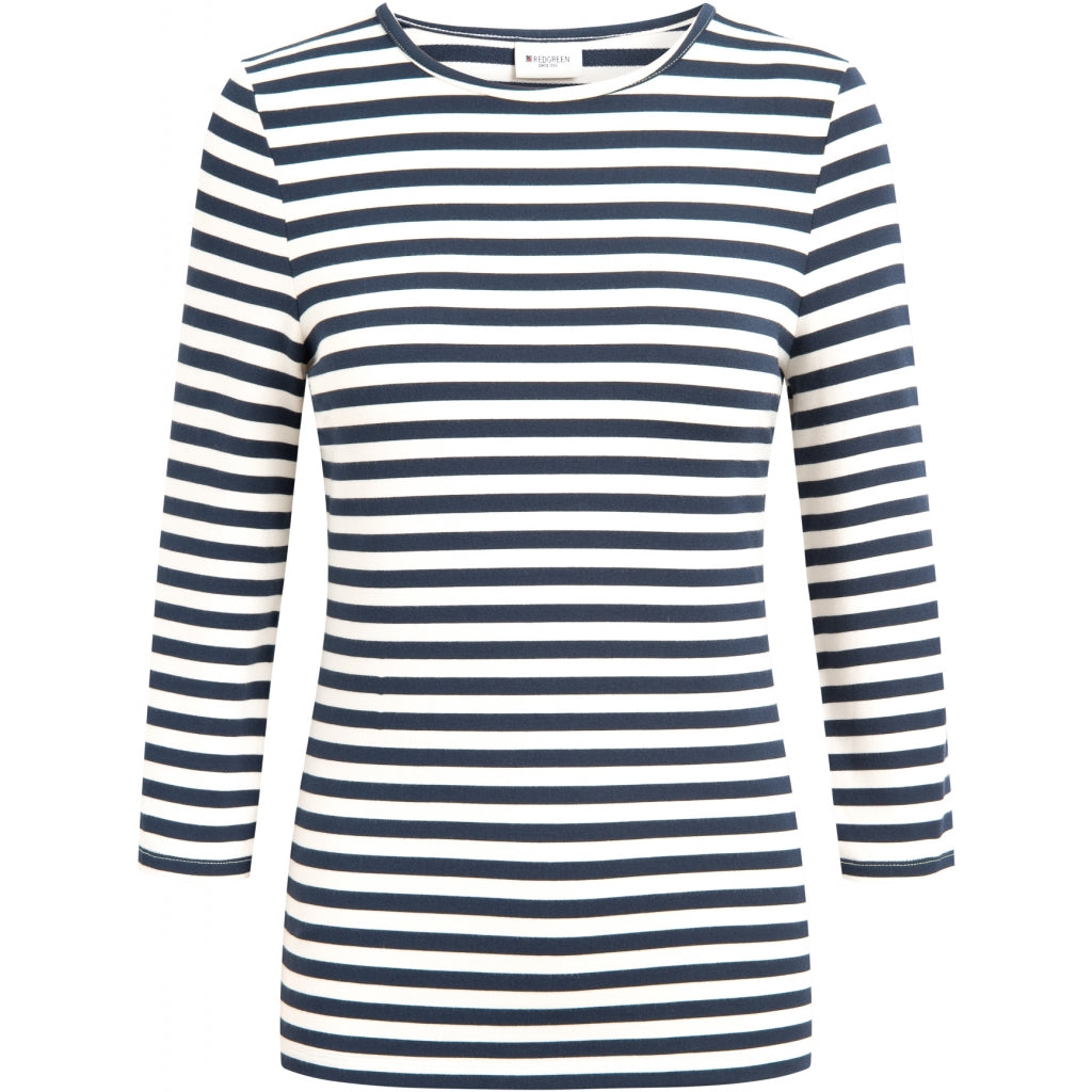Redgreen Women Cleo 3/4 LS T-shirt Langærmet Tee 169 Dark Navy Stripe