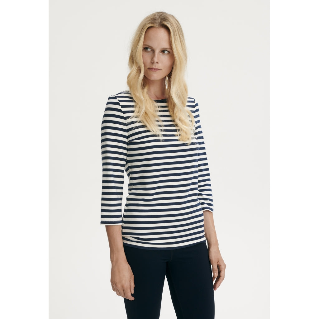 Redgreen Women Cleo 3/4 LS T-shirt Langærmet Tee 169 Dark Navy Stripe