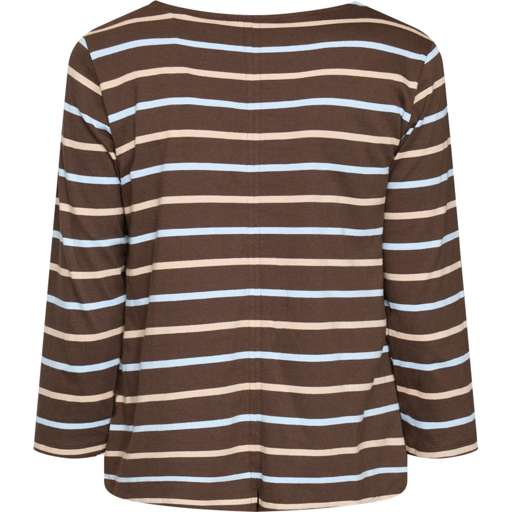 Redgreen Women Croco T-shirt T-shirts 129 Dark Brown Stripe