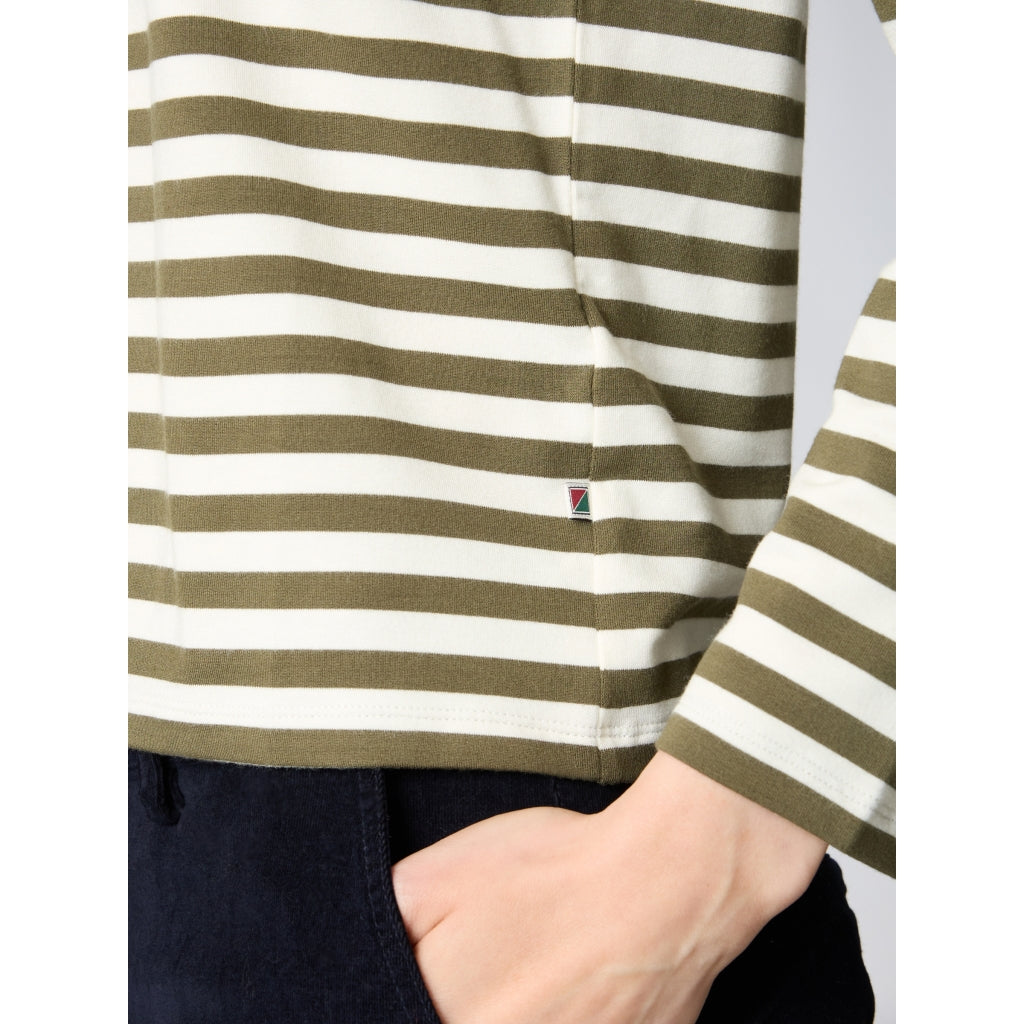 Redgreen Women Fie Long Sleeve T-shirt Langærmet Tee 177 Olive Stripe