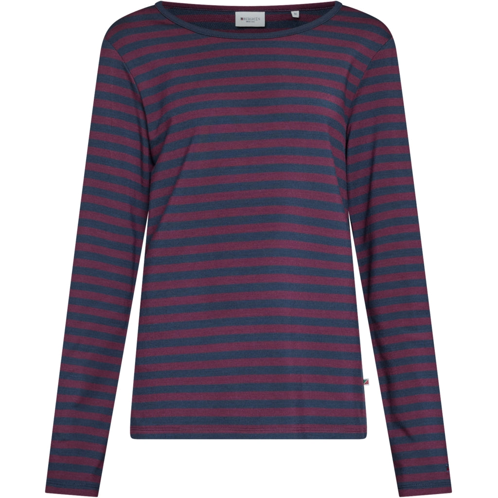 Redgreen Women Fie Long Sleeve T-shirt Langærmet Tee 181 Eggplant Stripe