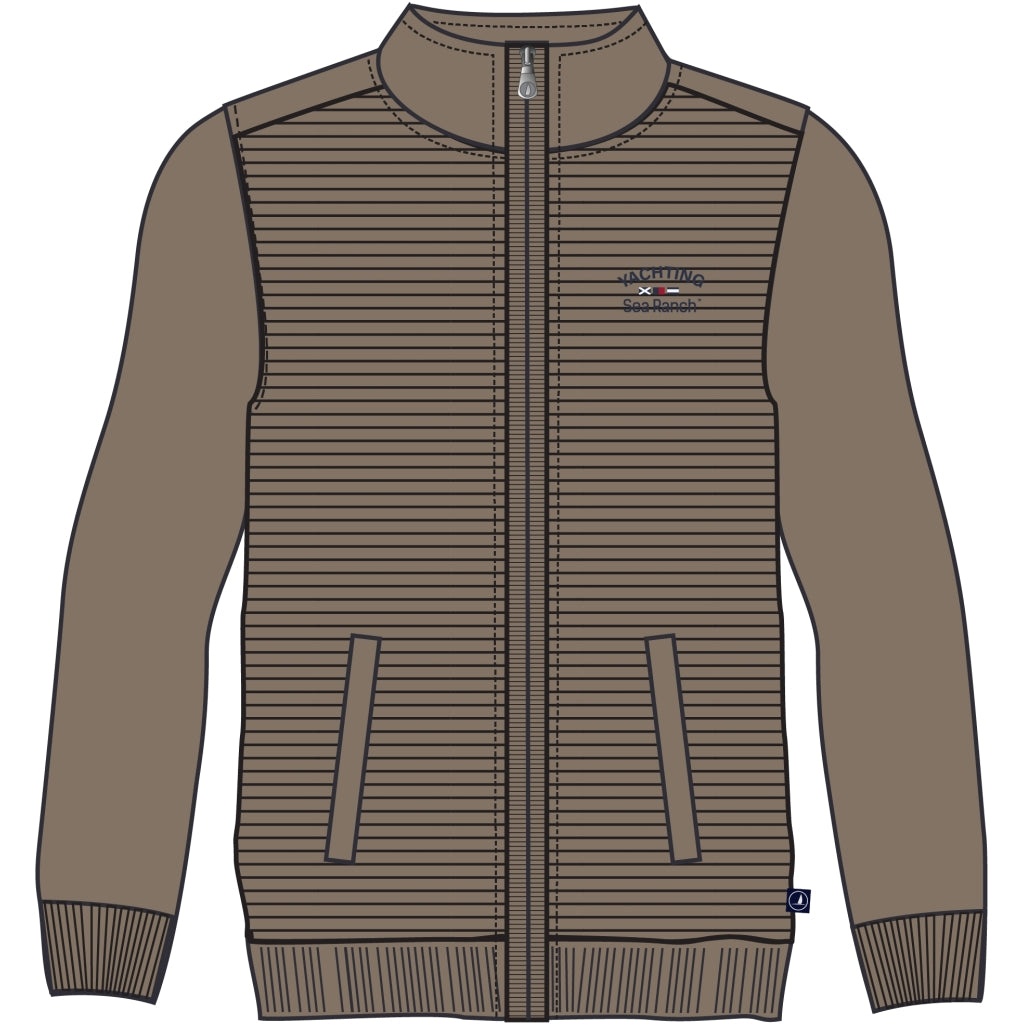 Sea Ranch Garcia Langærmet Sweat Cardigan med Lynlås Sweatshirts Taupe