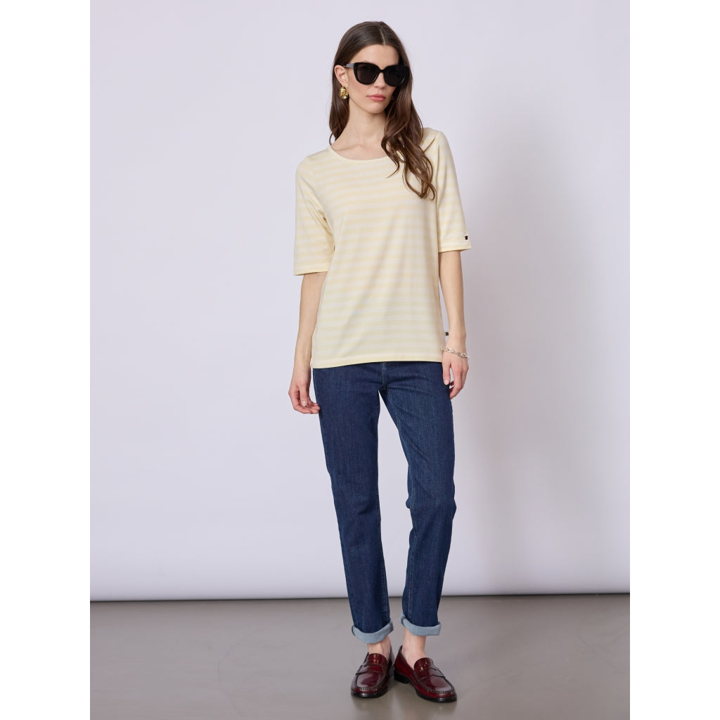 Redgreen Women Hedy kortærmet t-shirt T-shirts 130 Yellow Pastel Stripe