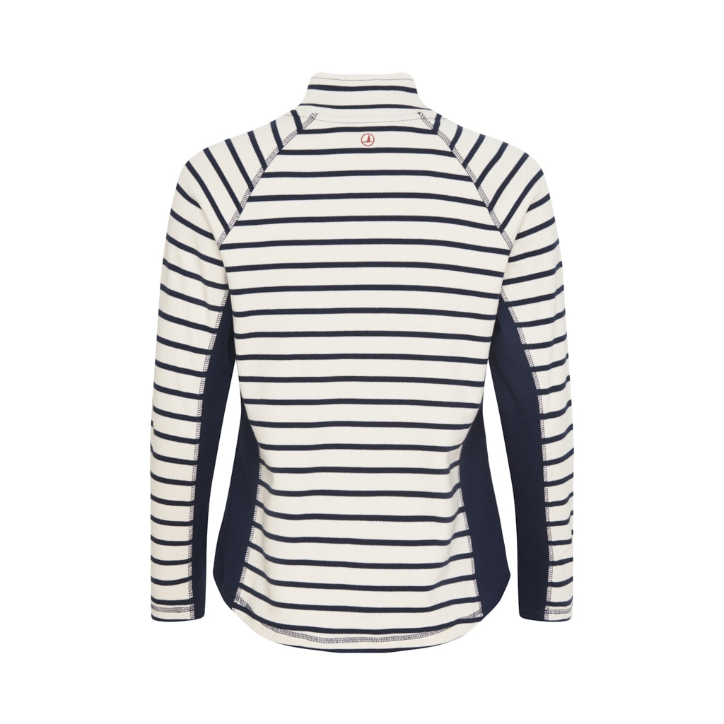 Sea Ranch Linn Full Zipper Langærmet Tee Perle/SR Navy