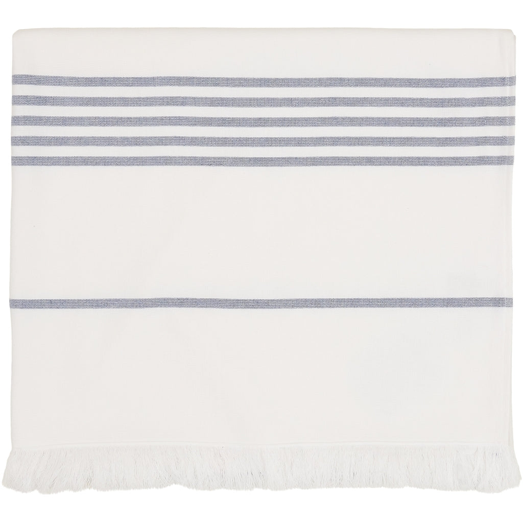 Sea Ranch Long Beach Towel Håndklæder Hvid/Mørk Navy