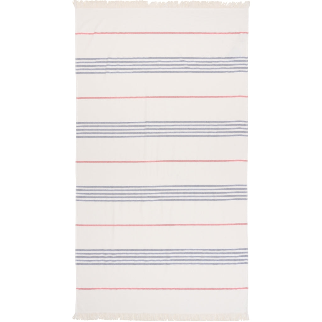 Sea Ranch Long Beach Towel Håndklæder Hvid/Rød/Mørk Navy