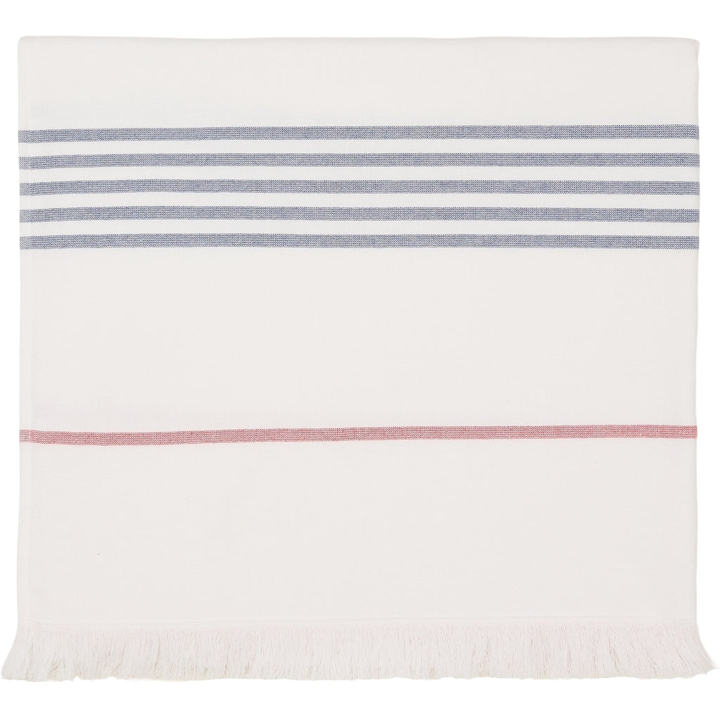 Sea Ranch Long Beach Towel Håndklæder Hvid/Rød/Mørk Navy
