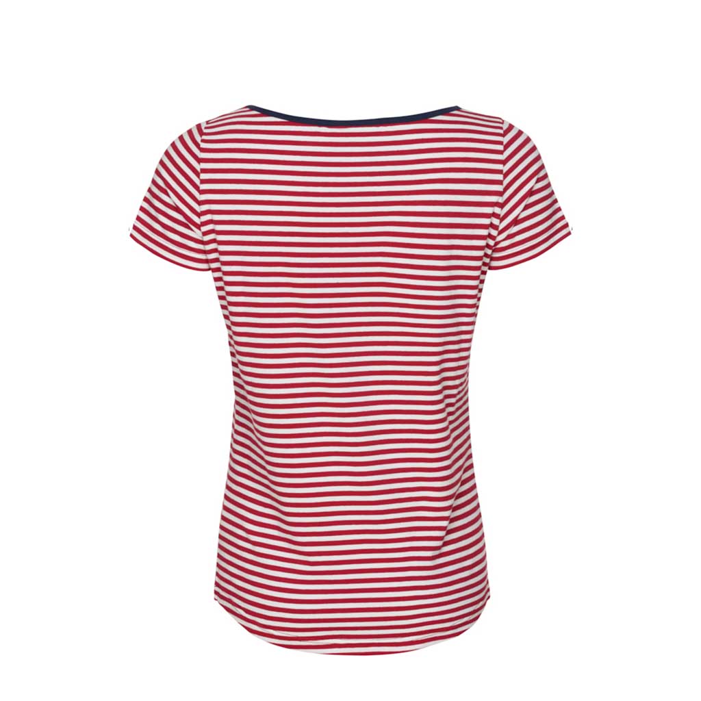 Sea Ranch Luella Stribet Kortærmet T-shirt T-shirts SR Rød/Pearl