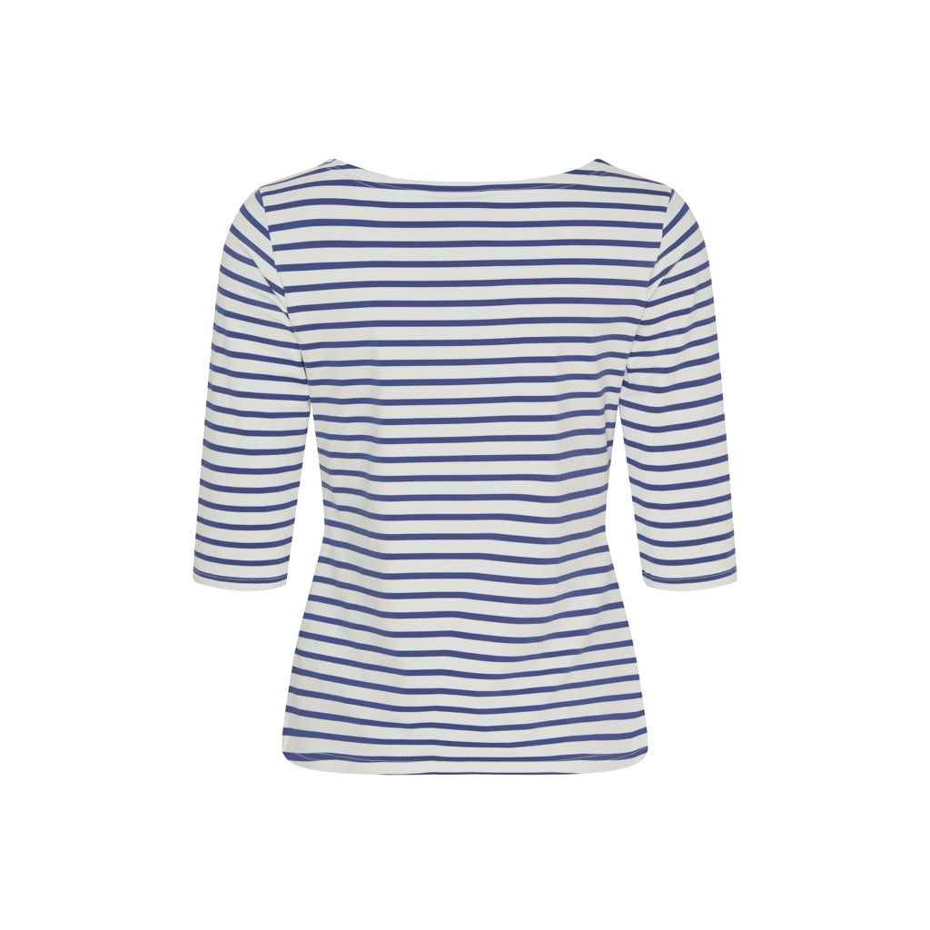 Sea Ranch Marina 3/4 ærme bluse med UV beskyttelse Langærmet Tee 1118 White / Monaco Blue