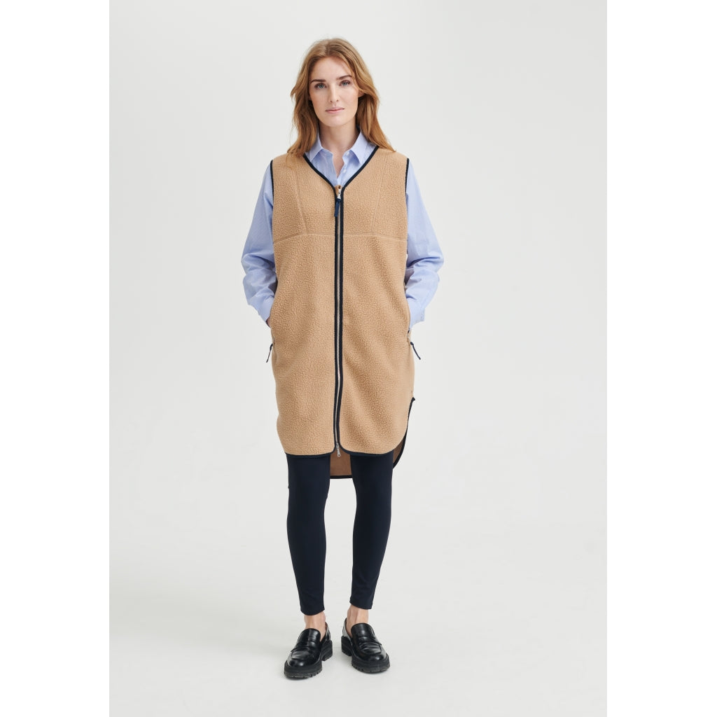 Redgreen Women Pile Vest Fleece Veste Mørke Sand