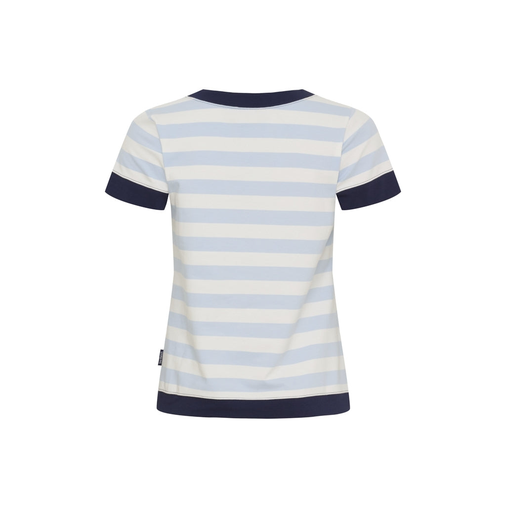 Sea Ranch Tonnere Stribet Kortærmet T-shirt T-shirts 1114 Pearl / Cashmere Blue