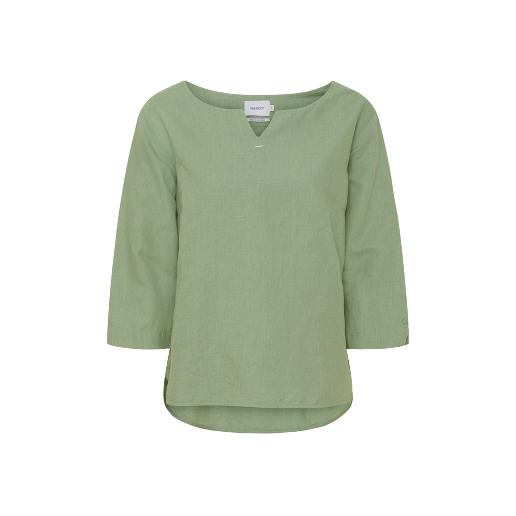 Sea Ranch Corrie 3/4 ærmet T-shirt Langærmet Tee 5025 Hedge Green