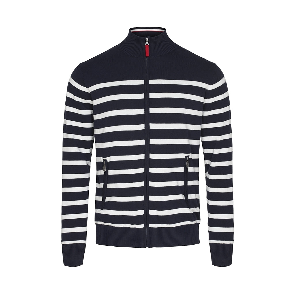 Sea Ranch Haakon Stribet Strik Cardigan - Windbreaker Windbreaker Mørk Navy/Pearl