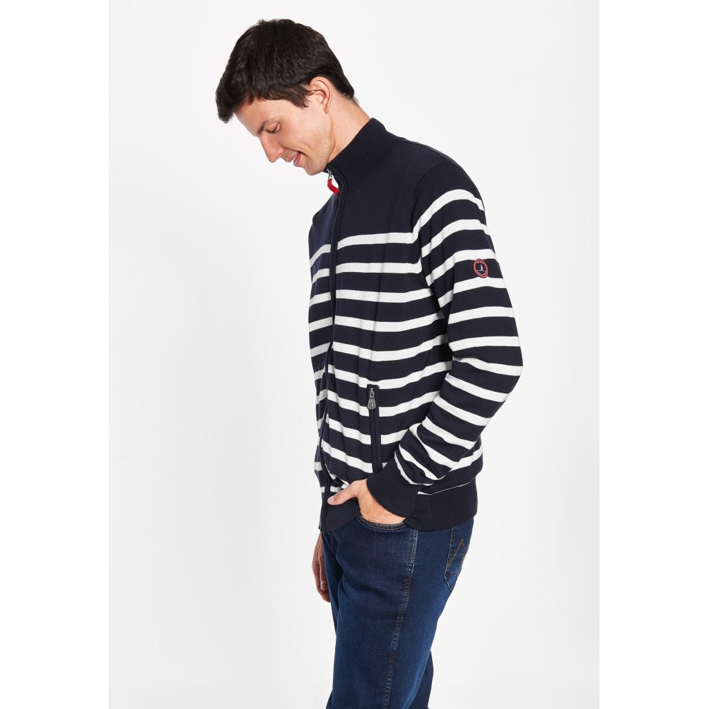 Sea Ranch Haakon Stribet Strik Cardigan - Windbreaker Windbreaker Mørk Navy/Pearl