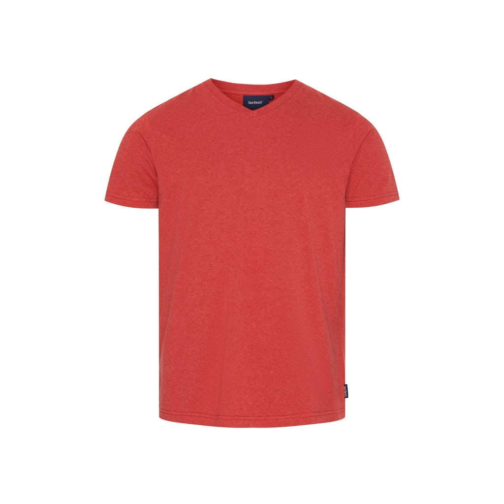 Sea Ranch Juan V-Neck Organic Cotton Tee T-shirts SR Rød