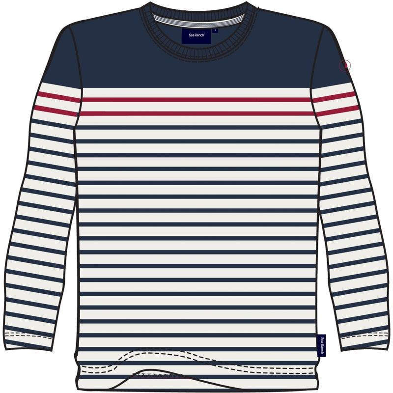 Sea Ranch Louie T-shirt Langærmet Tee SR Navy/SR Rød/Pearl