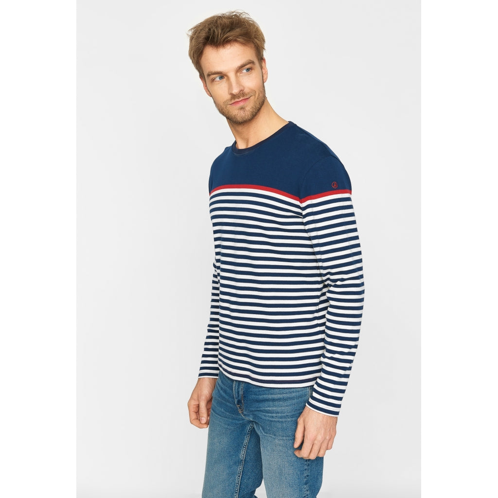 Sea Ranch Hauge Long sleeve Striped Tee Langærmet Tee SR Navy/SR Rød/Pearl