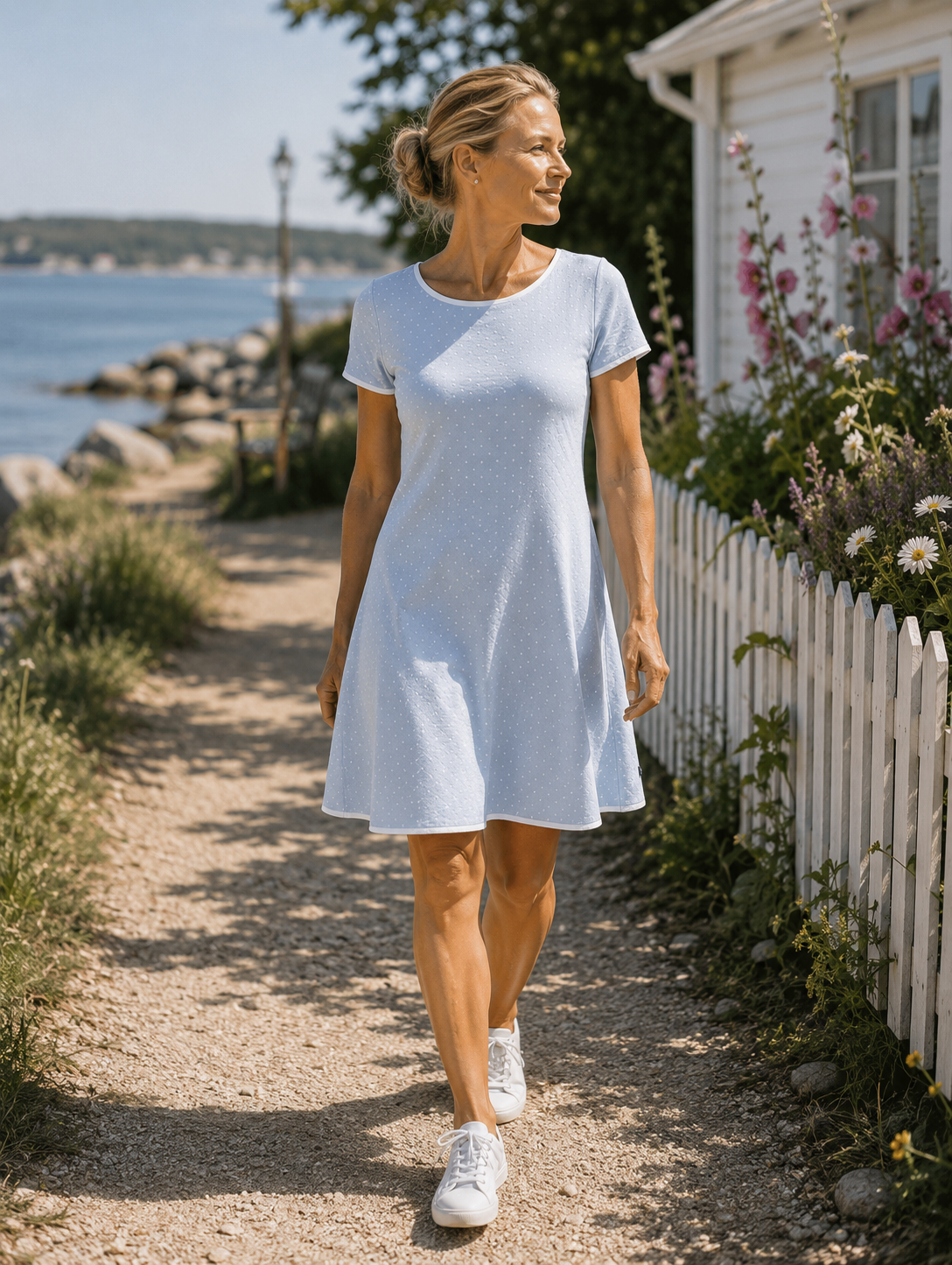 Dot-Kjole - Cashmere Blue