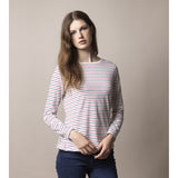 Sea Ranch Amelie Stribet Langærmet T-shirt Langærmet Tee 1106 Pearl / SR Navy / Sangria