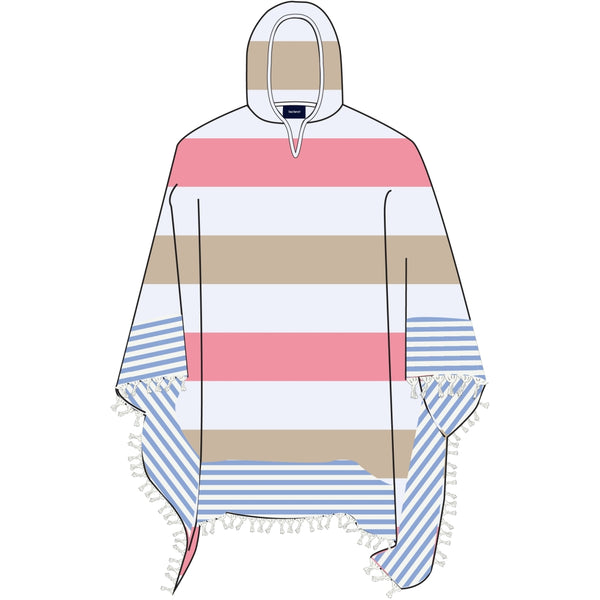 Sea Ranch Beach Poncho Håndklæder 8006 Multistripe Pink