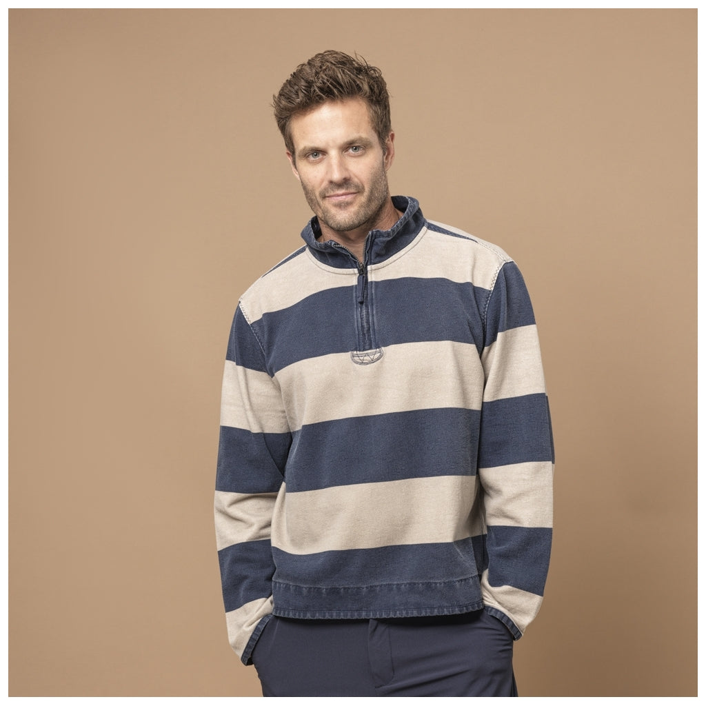 Sea Ranch Bertram Half Zip Sweat Sweatshirts Navy / Lilla / Grå Melange