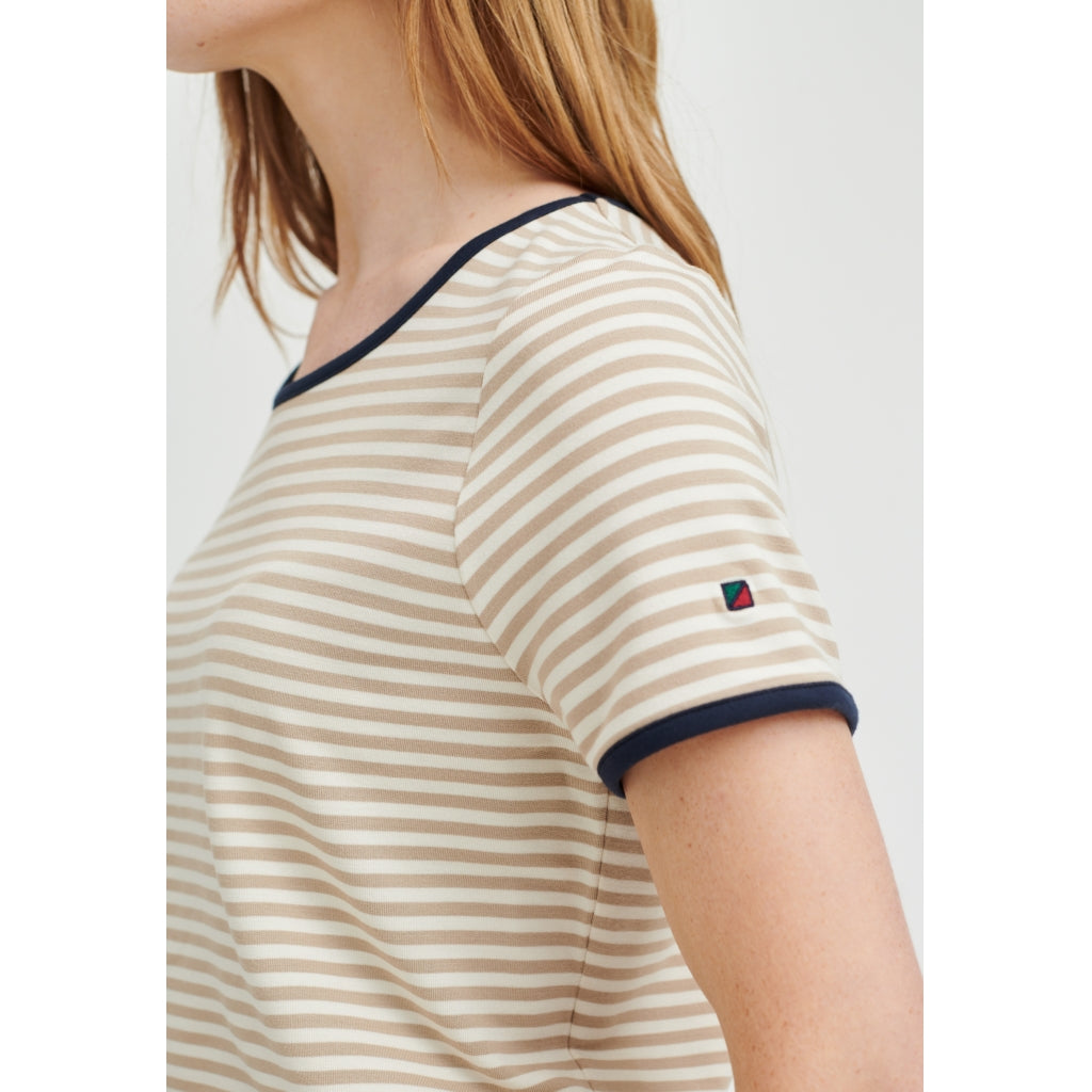 Redgreen Women Camilla T-shirt T-shirts 124 Mid Sand Stripe