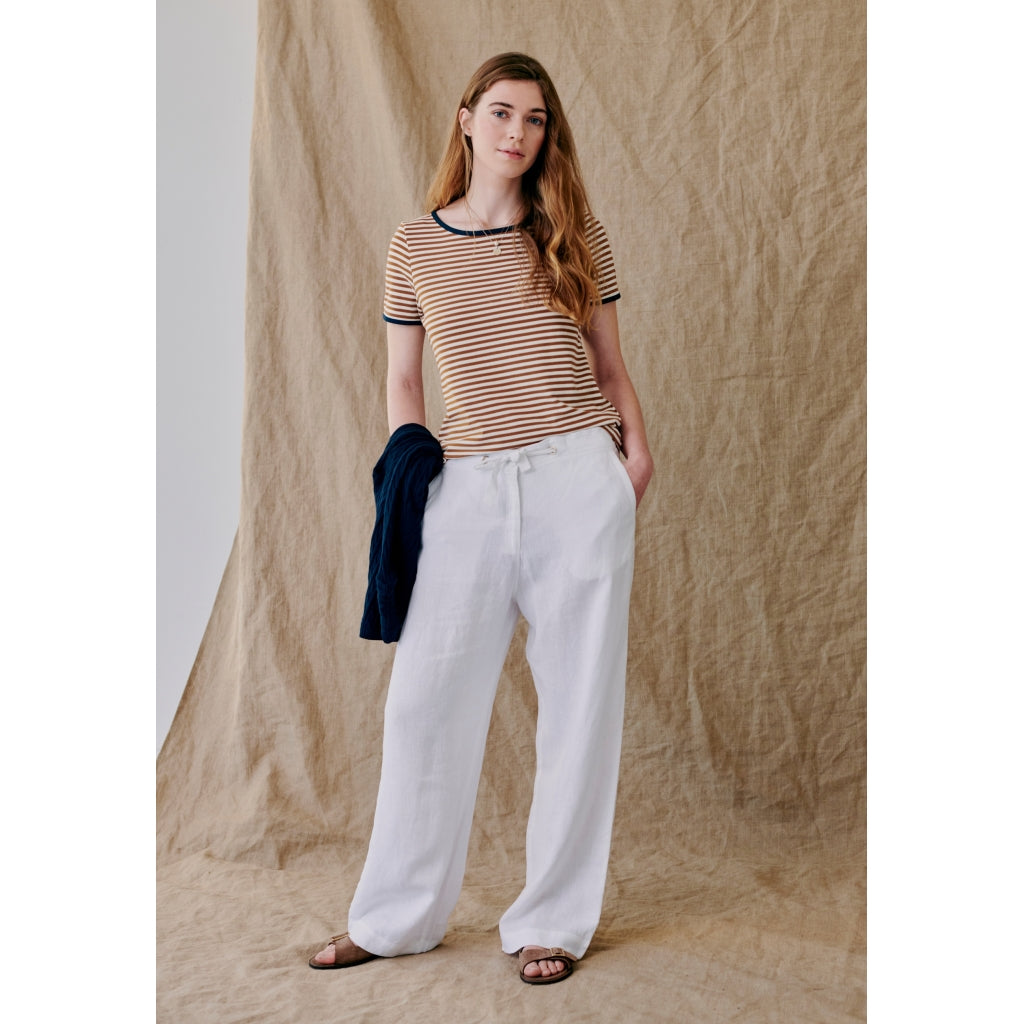 Redgreen Women Camilla T-shirt T-shirts 128 Mid Brown Stripe