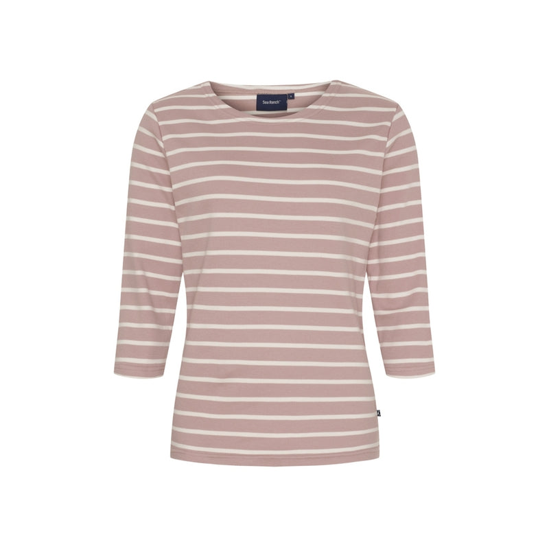 Sea Ranch Cannes 3/4 ærme T-shirt Langærmet Tee 3120 Woodrose / Ecru