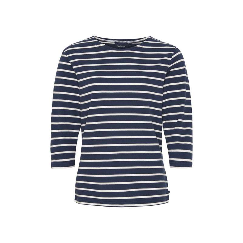 Sea Ranch Cannes 3/4 ærme T-shirt Langærmet Tee SR Navy/Ecru