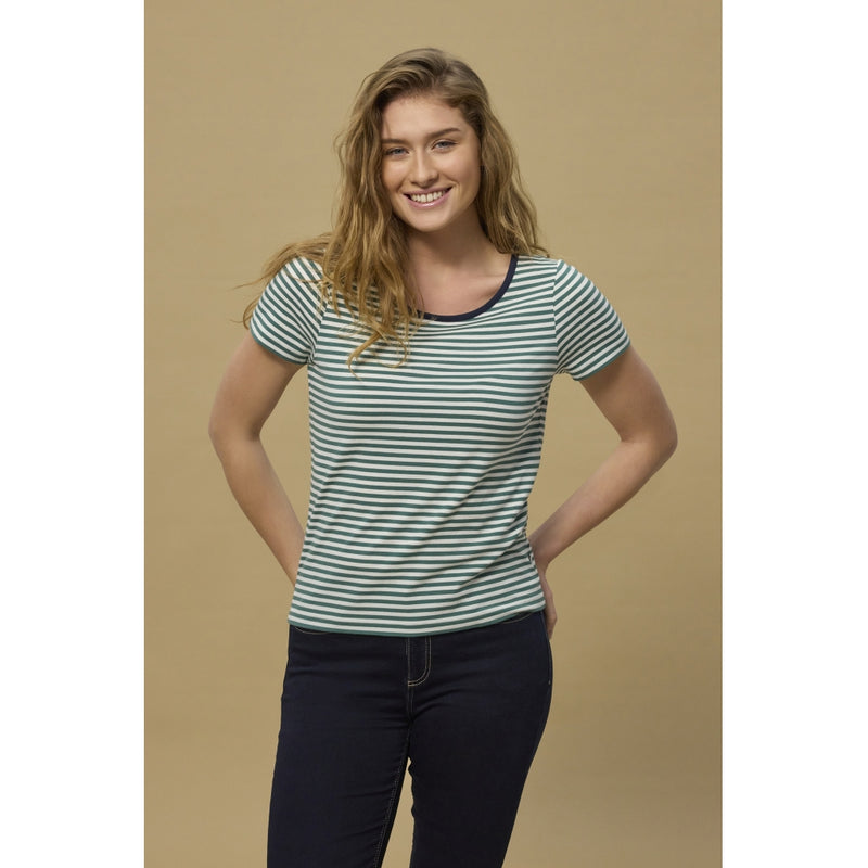 Redgreen Women Cecilie Tee Poloer 176 Mid Green Stripe