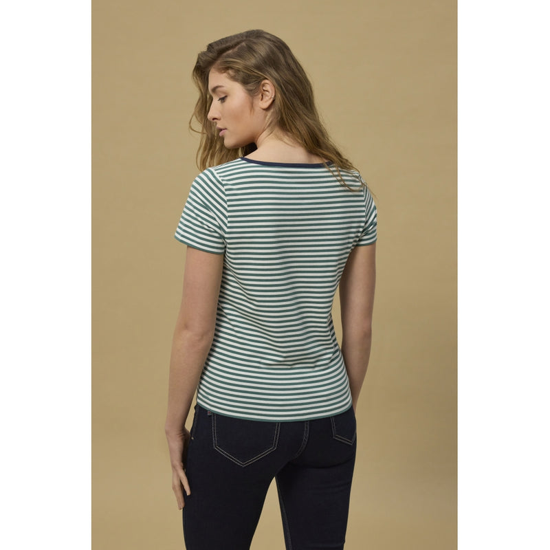 Redgreen Women Cecilie Tee Poloer 176 Mid Green Stripe