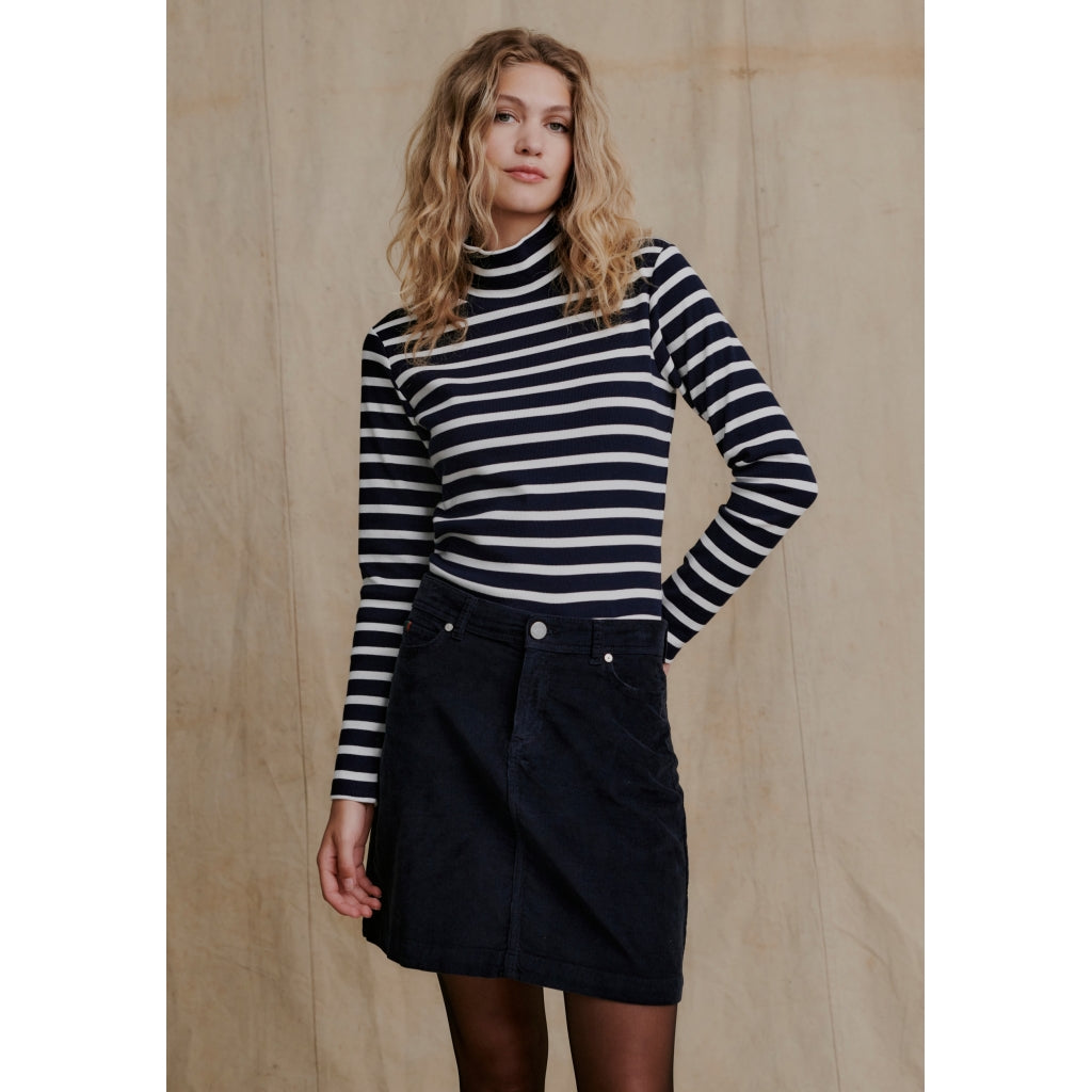 Redgreen Women Cherry rullekrave Langærmet Tee 168 Navy Stripe