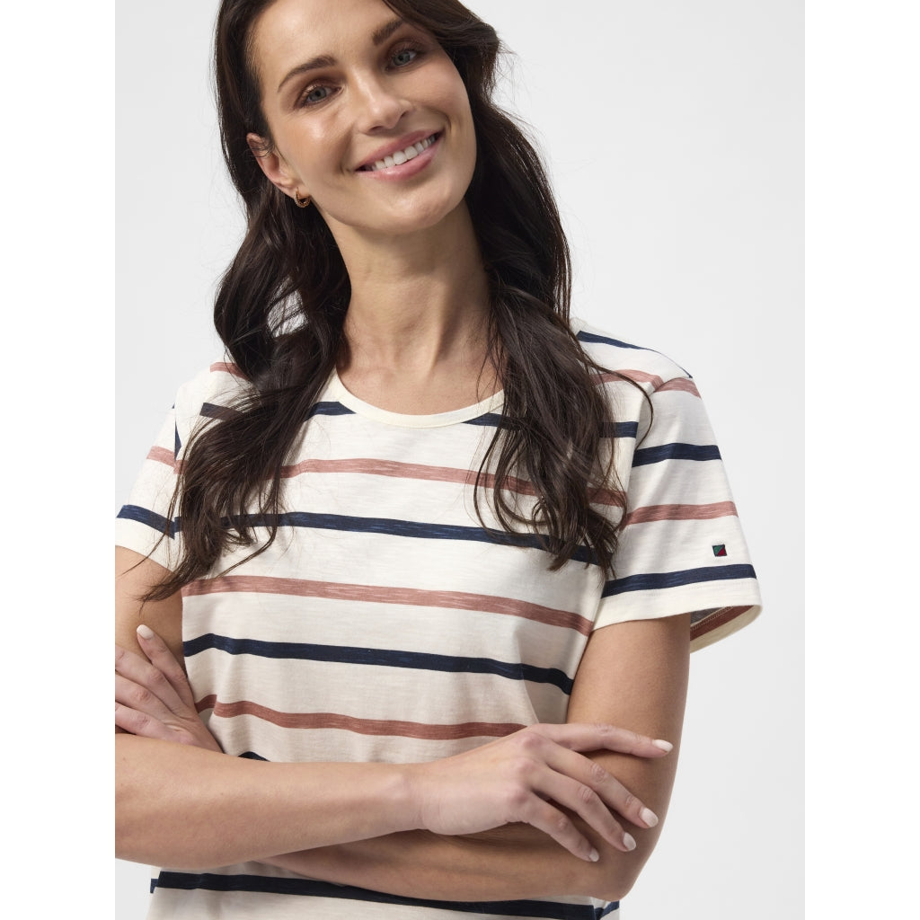 Redgreen Women Chris T-shirt T-shirts 142 Dark Rose Stripe