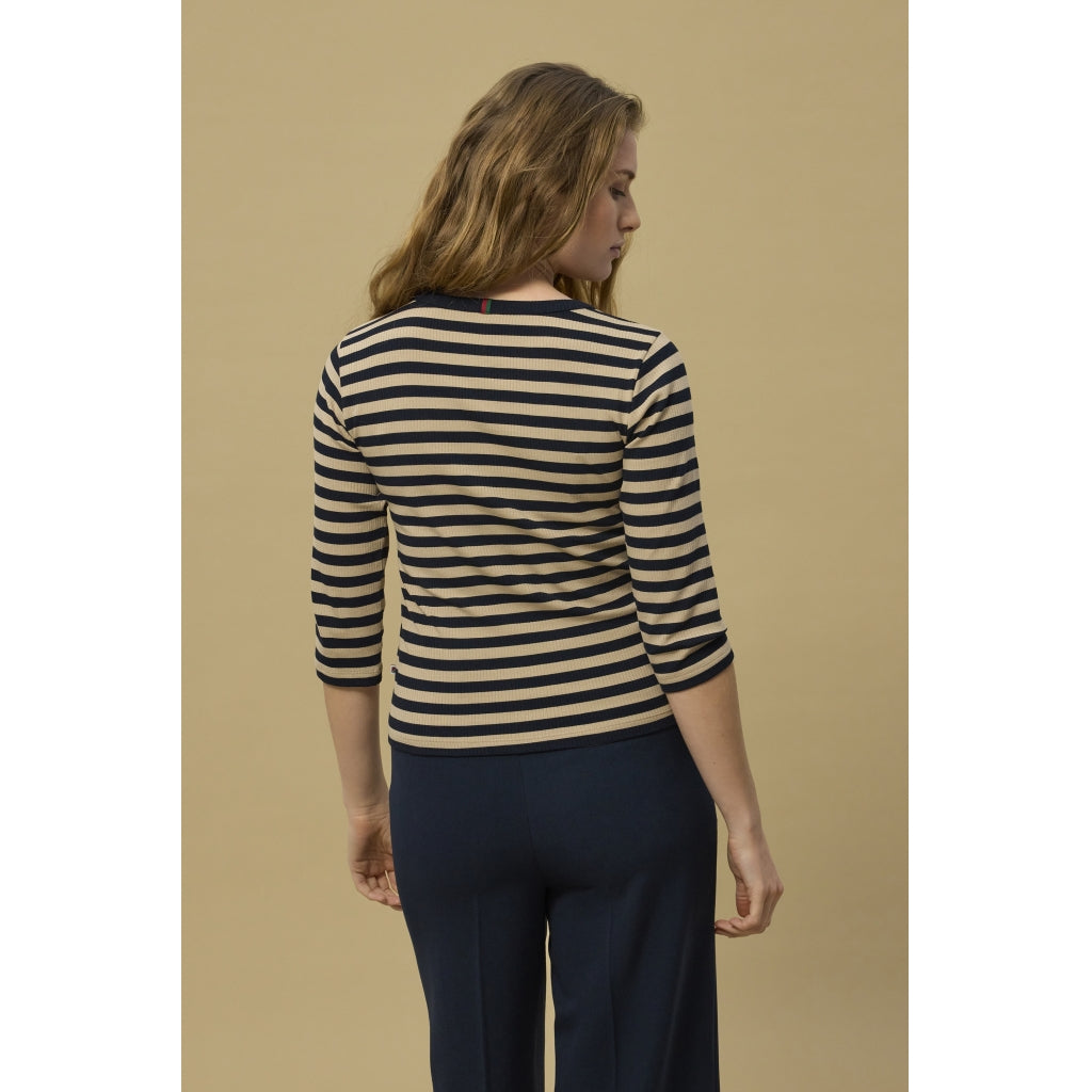 Redgreen Women Christelle Long Sleeve Tee Langærmet Tee 124 Mid Sand Stripe