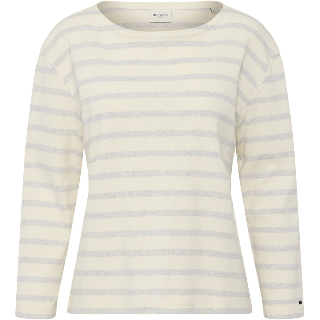 Redgreen Women Claudia T-shirt Langærmet Tee 114 Grey Melange Stripe
