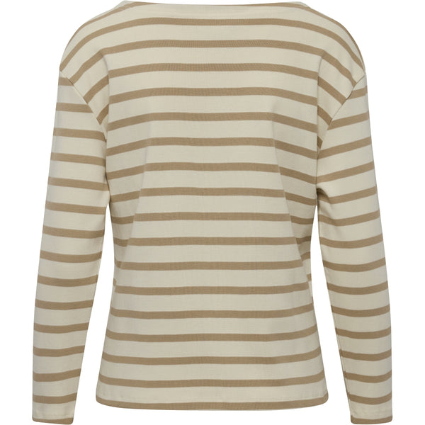 Redgreen Women Claudia T-shirt Langærmet Tee 124 Mid Sand Stripe