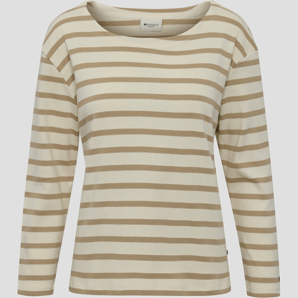 Redgreen Women Claudia T-shirt Langærmet Tee 124 Mid Sand Stripe
