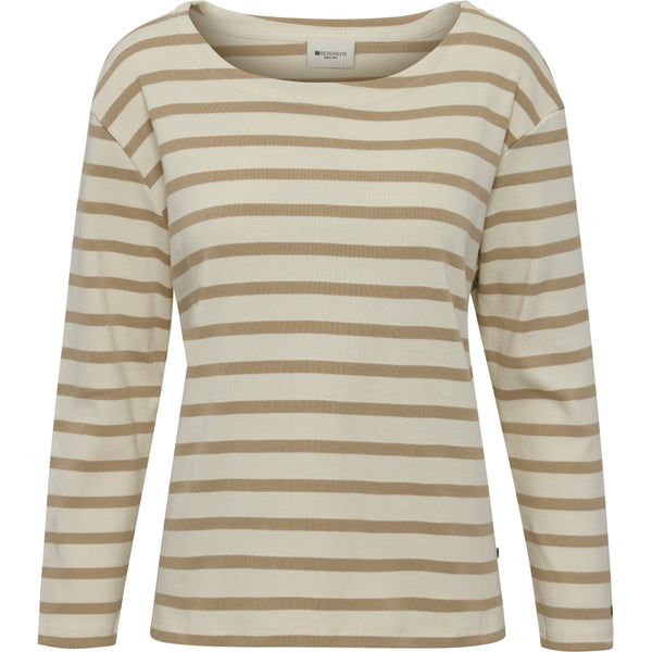 Redgreen Women Claudia T-shirt Langærmet Tee 124 Mid Sand Stripe